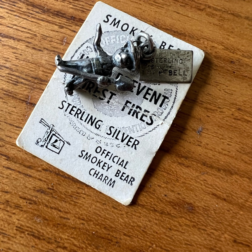 Smokey Bear sterling silver charm
Vintage